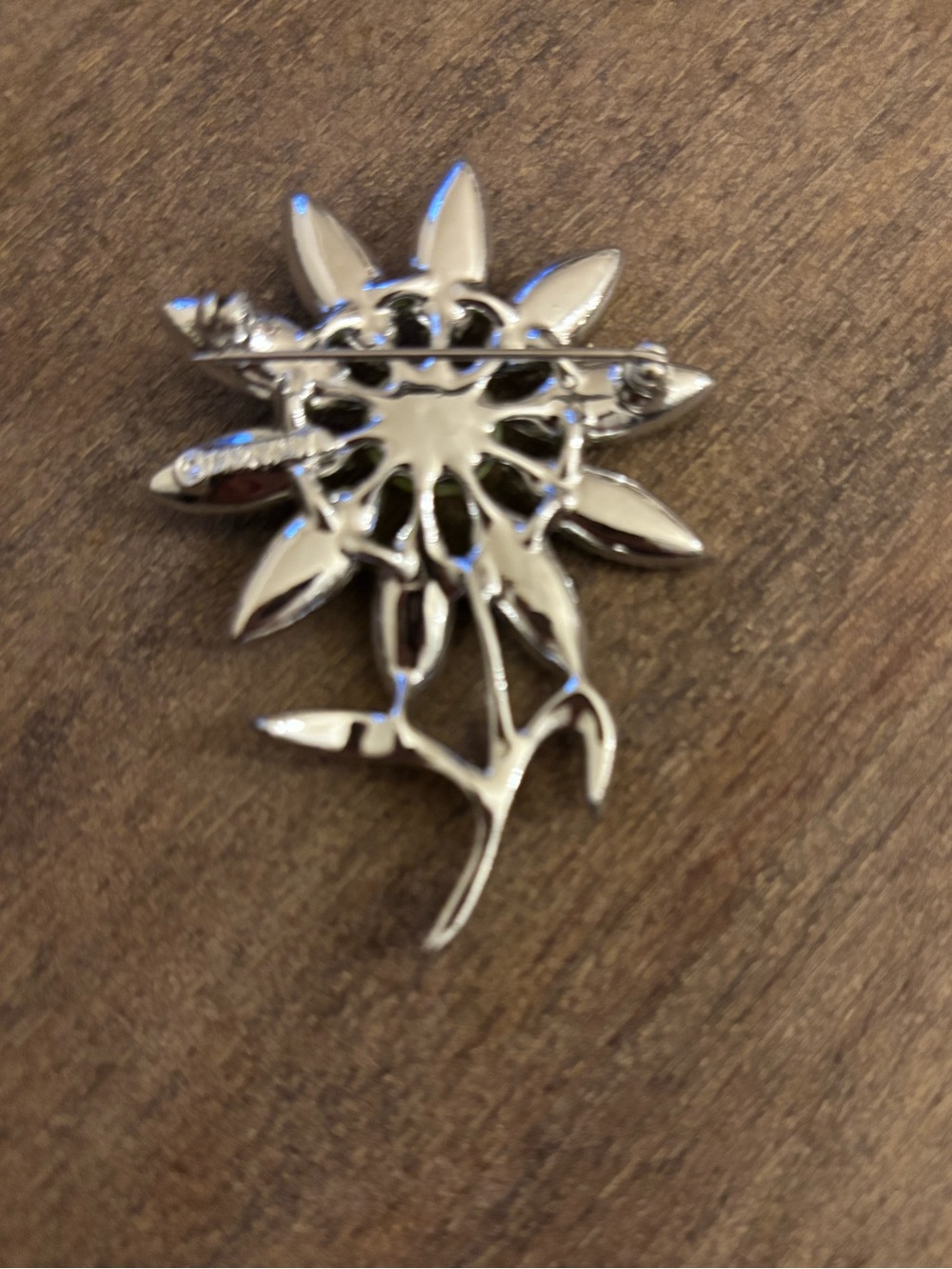 Sarah Coventry Turquoise and Lime Flower Brooch - Picture 2 of 2